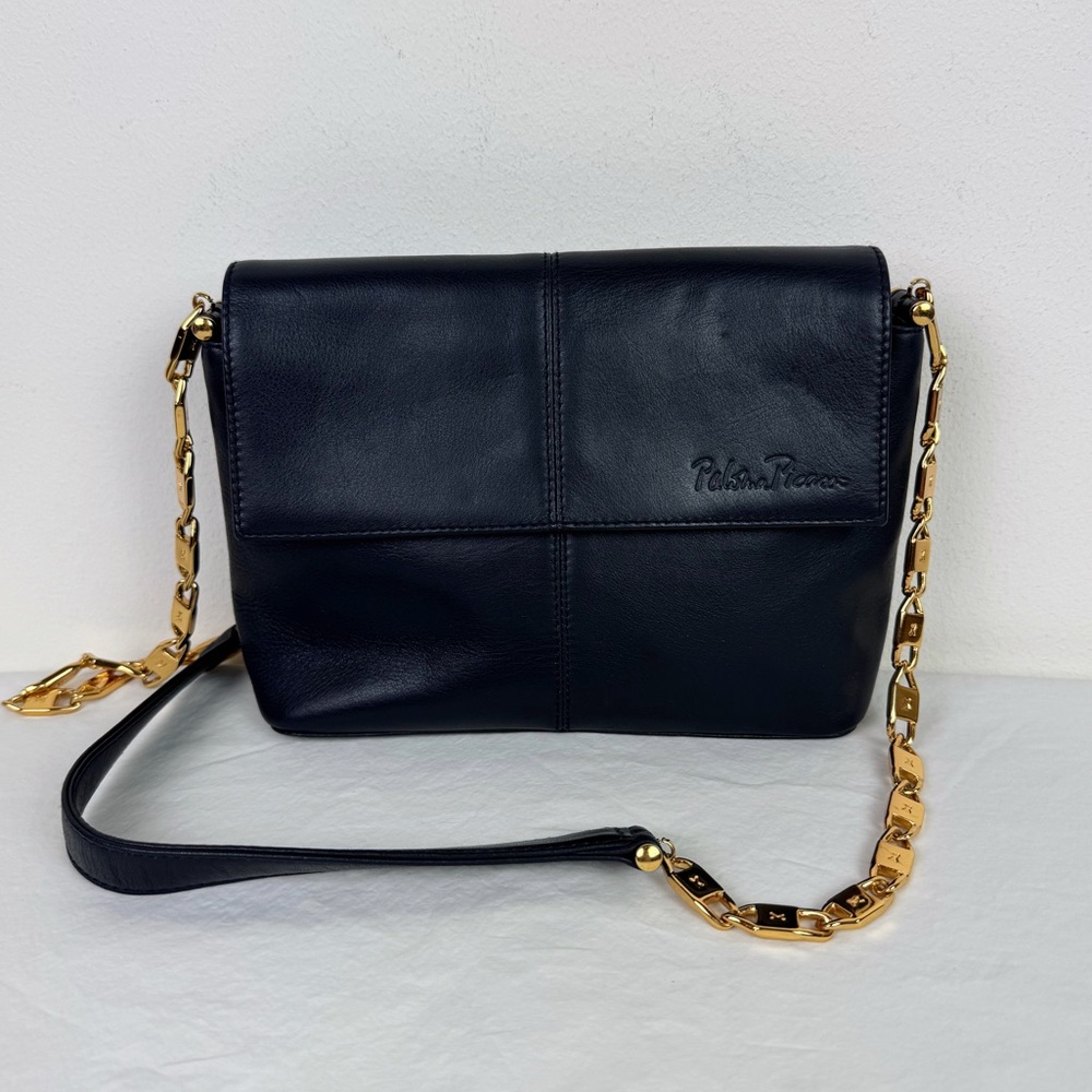 Paloma Picasso Vintage Navy Blue Leather Bag